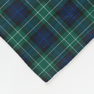 Clan Abercrombie Tartan Blue and Green Plaid Fleece Blanket