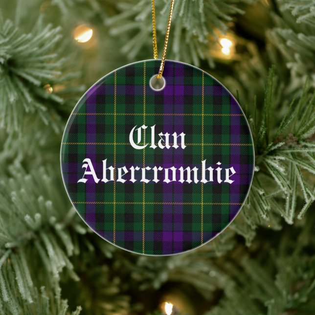 Clan Abercrombie Tartan Customisable Ceramic Tree Decoration (Tree)
