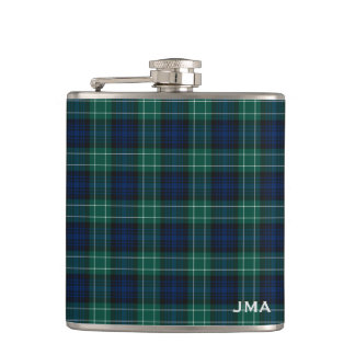 Clan Abercrombie Tartan Monogrammed Hip Flask