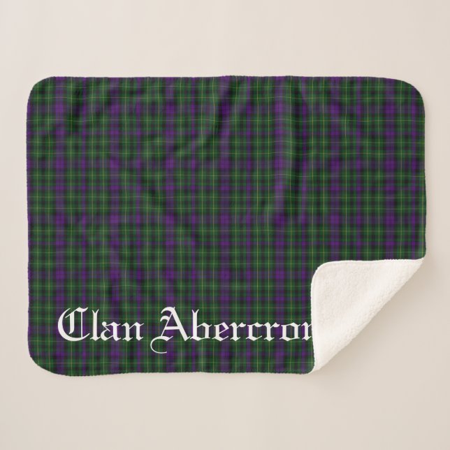 Clan Abercrombie Tartan Sherpa Blanket (Front (Horizontal))