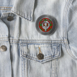 Clan Adair Crest & Tartan Knot 6 Cm Round Badge