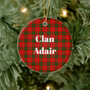 Clan Adair Tartan Ceramic Tree Decoration