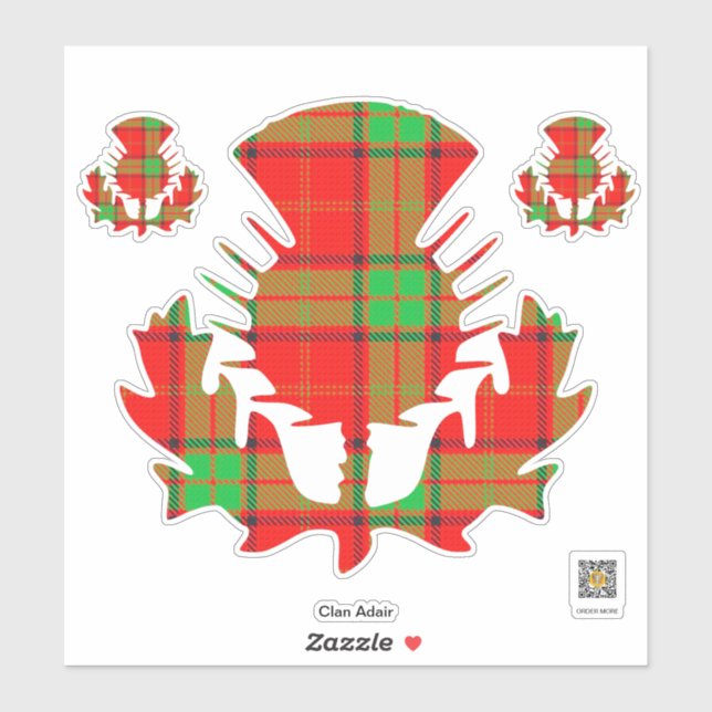 Clan Adair Thistle Sticker (Sheet)