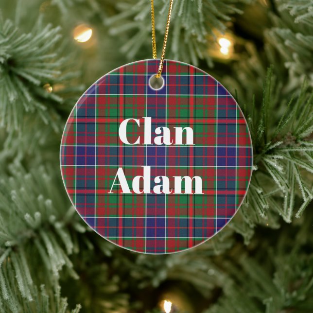 Clan Adam Ancient Tartan Ceramic Tree Decoration (Tree)