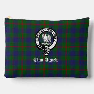 Clan Agnew Crest Badge and Tartan Accessory Pouch