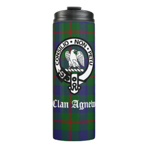 Clan Agnew Crest Badge and Tartan  Thermal Tumbler