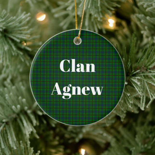 Clan Agnew Hunting Tartan Ceramic Tree Decoration (Tree)