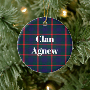 Clan Agnew Tartan Ceramic Tree Decoration