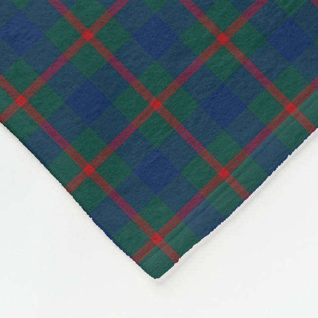 Clan Agnew Tartan Scottish Plaid Fleece Blanket (Corner)