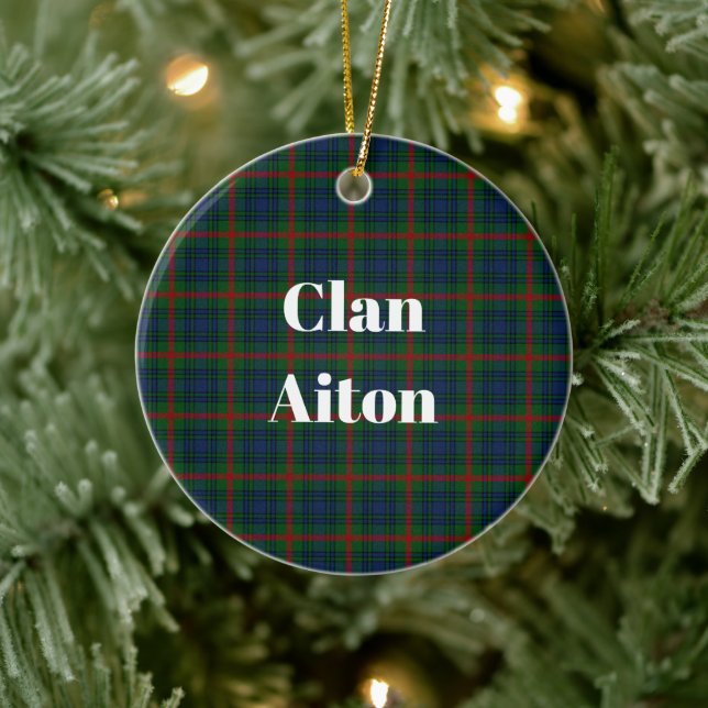 Clan Aiton Tartan Ceramic Tree Decoration (Tree)