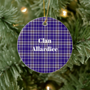 Clan Allardice Tartan Ceramic Tree Decoration
