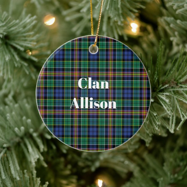 Clan Allison Tartan Ceramic Tree Decoration (Tree)
