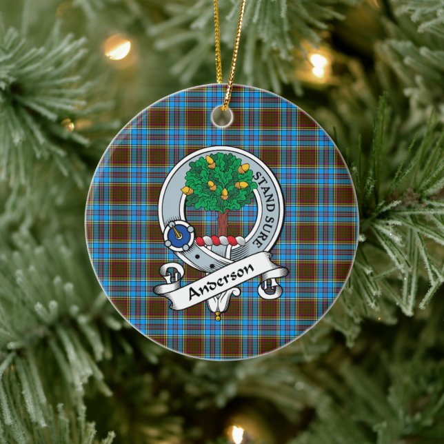 Clan Anderson Badge Tartan Plaid Ceramic Tree Decoration (Tree)