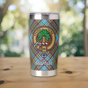 Clan Anderson Crest over Tartan Insulated Tumbler