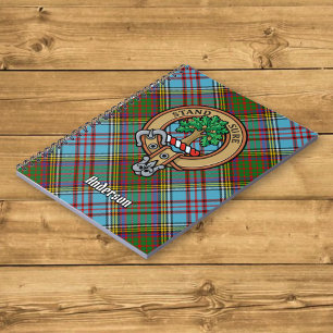 Clan Anderson Crest over Tartan Notebook