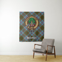 Clan Anderson Crest over Tartan