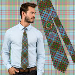 Clan Anderson Crest over Tartan Tie<br><div class="desc">Clan Anderson crest badge surrounded by a strap and buckle over tartan background. Custom text.</div>