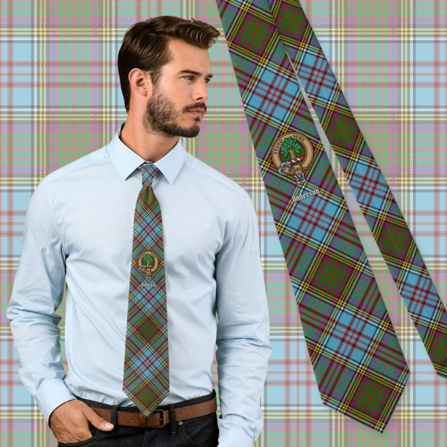 Clan Anderson Crest over Tartan Tie (Creator Uploaded)