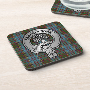 Clan Anderson Crest & Tartan Coaster