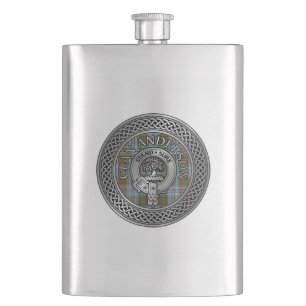 Clan Anderson Crest & Tartan Knot Hip Flask