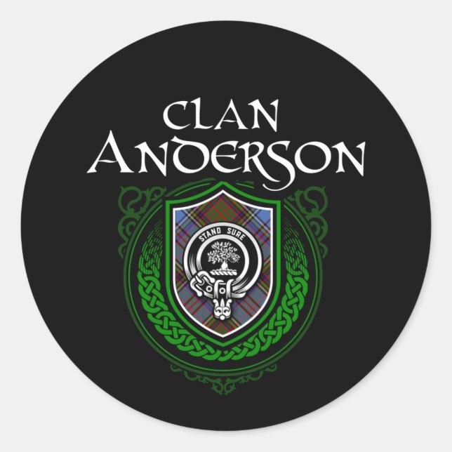 Clan Anderson Scottish Family Tartan  Classic Round Sticker (Front)
