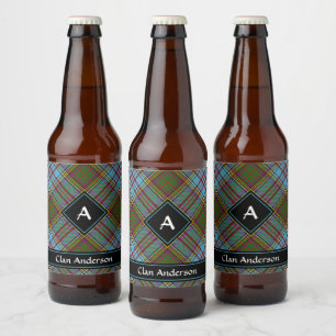 Clan Anderson Tartan Beer Bottle Label