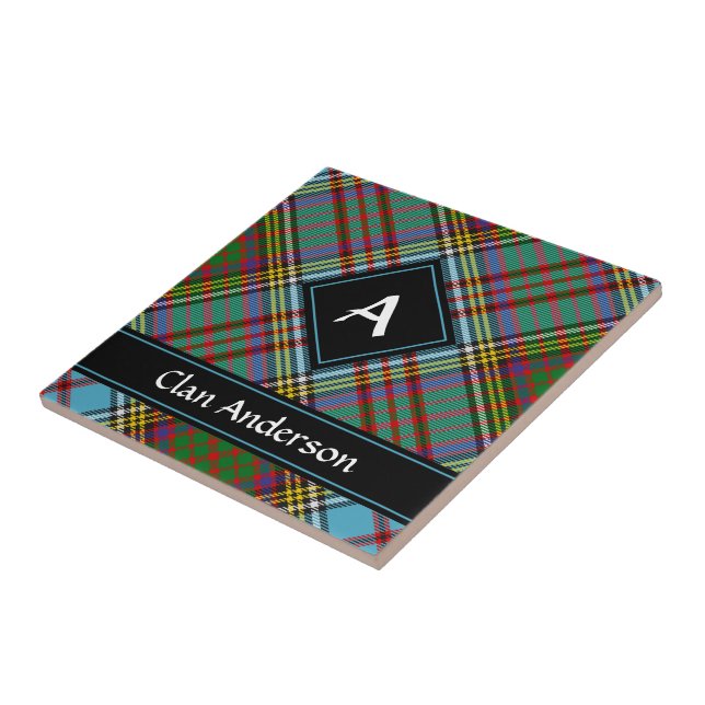 Clan Anderson Tartan Ceramic Tile (Side)