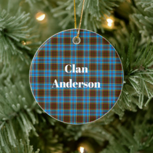 Clan Anderson Tartan Ceramic Tree Decoration