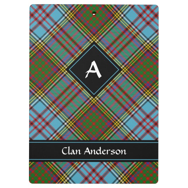 Clan Anderson Tartan Clipboard (Back)