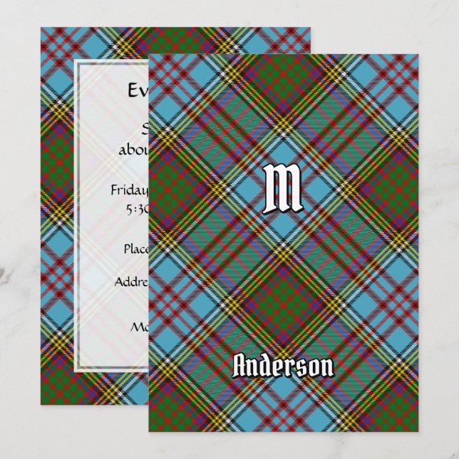 Clan Anderson Tartan Invitation (Front/Back)