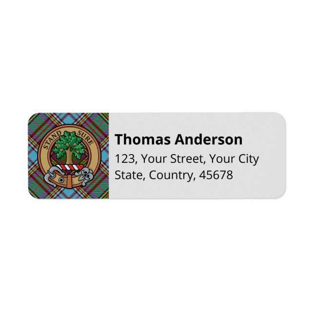 Clan Anderson Tartan Label (Front)