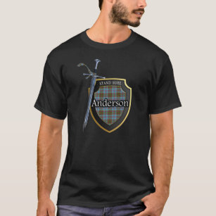Clan Anderson Tartan Scottish Shield & Sword T-Shirt