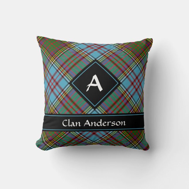 Clan Anderson Tartan Throw Pillow (Front)