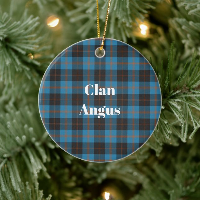 Clan Angus Ancient Tartan Ceramic Tree Decoration (Tree)