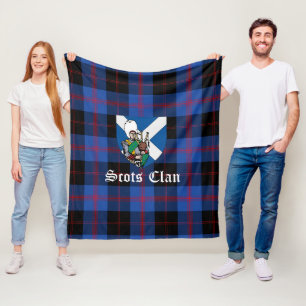 Clan Angus Modern Tartan Plaid Fleece Blanket