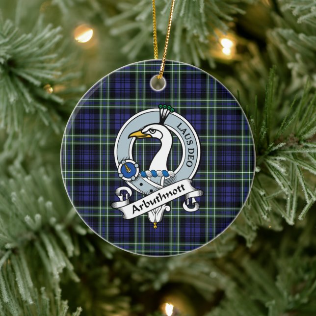 Clan Arbuthnot Badge Tartan Plaid Ceramic Tree Decoration (Tree)