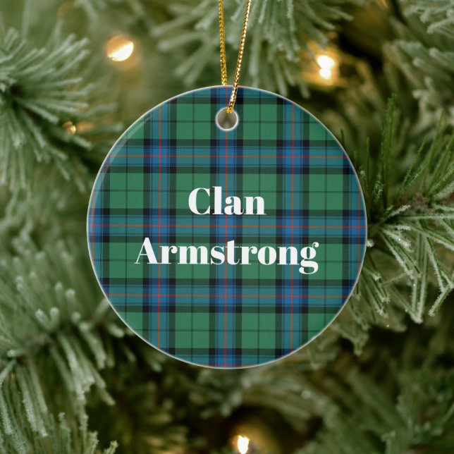 Clan Armstrong Ancient Tartan Ceramic Tree Decoration (Tree)