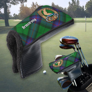 Clan Armstrong Crest over Tartan Golf Head Cover