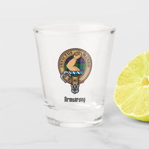 Clan Armstrong Crest over Tartan Shot Glass