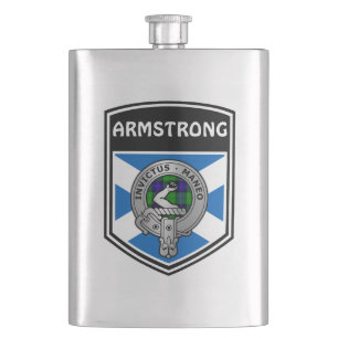 Clan Armstrong Crest & Tartan Hip Flask
