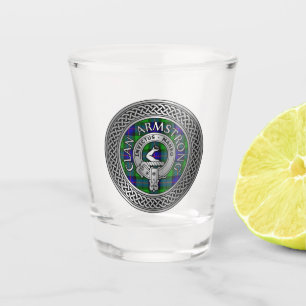 Clan Armstrong Crest & Tartan Knot Shot Glass