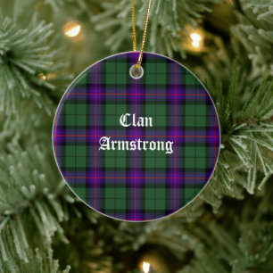 Clan Armstrong Modern Tartan Ceramic Tree Decoration