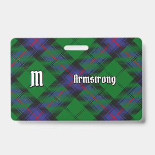 Clan Armstrong Tartan Badge ID Badge