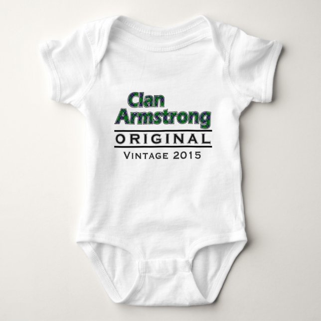 Clan Armstrong Vintage Customise Your Birthyear Baby Bodysuit (Front)