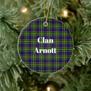Clan Arnott Tartan Ceramic Tree Decoration