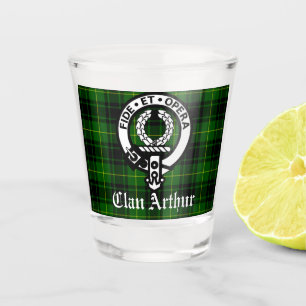 Clan Arthur Crest Badge & Tartan Shot Glass