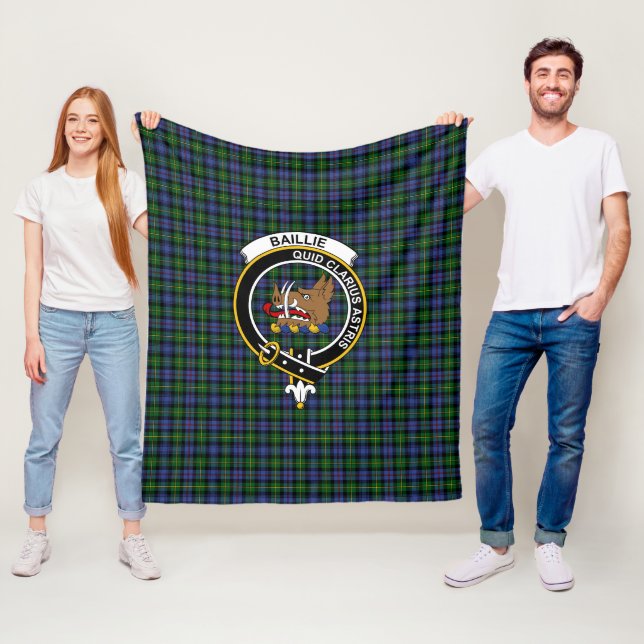 Clan Baillie Hunting Tartan Plaid Fleece Blanket (In Situ)