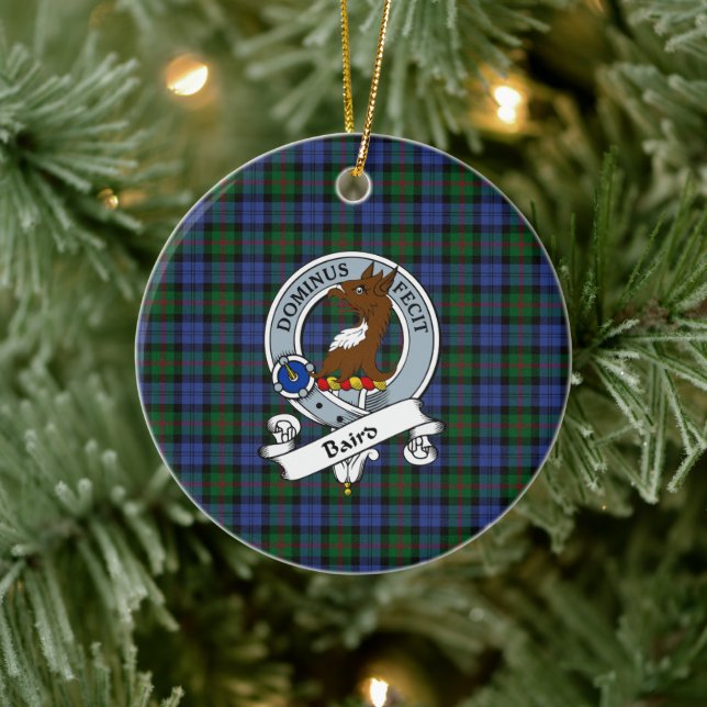 Clan Baird Badge Tartan Plaid Ceramic Tree Decoration (Tree)