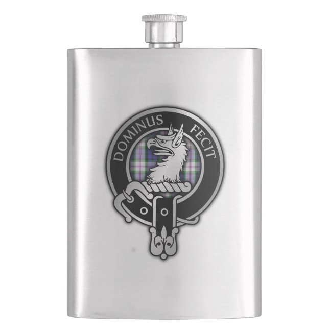 Clan Baird Crest & Dress Tartan Flask (Front)