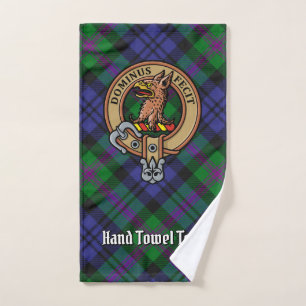 Clan Baird Crest over Tartan Bath Towel Set